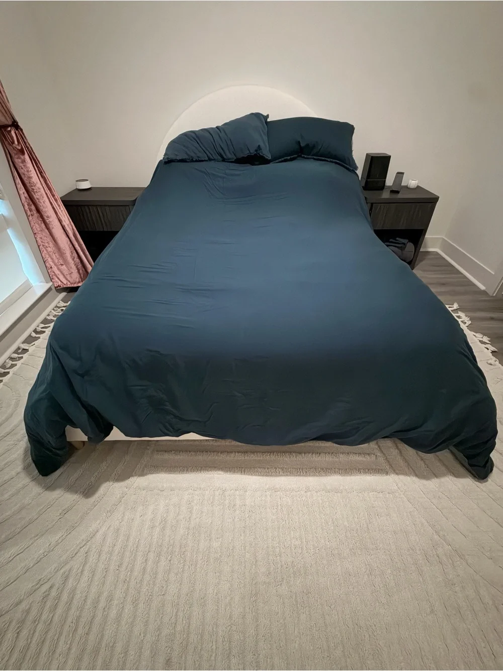 Casaluna Dark Mineral Blue Linen-Blend Duvet Cover & Sham Set
